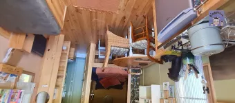 Vue d'ensemble de la roulotte